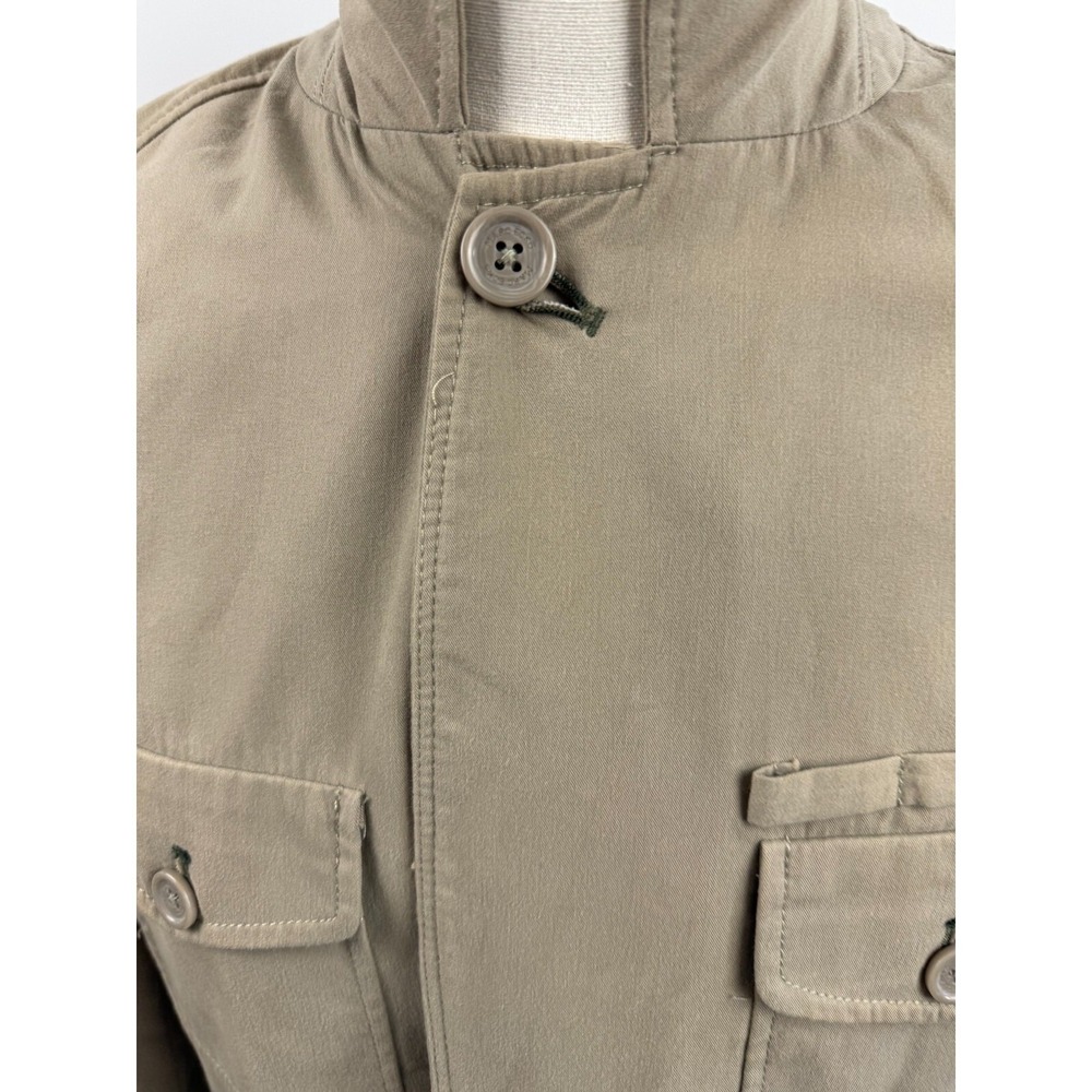 Marc Ecko Cut & Sew Mens Tan Military Field Jacket Mandarin Collar Medium - Picture 4 of 12
